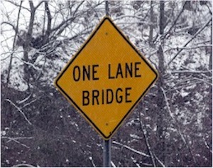 One lane bridge signal