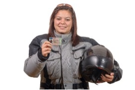 Motorcyclist woman