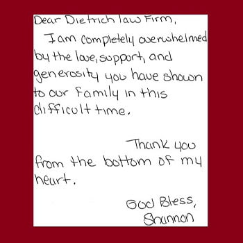 Shannon thank you card