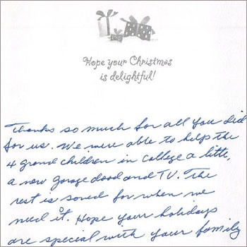 Michelsen thank you card