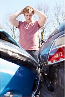 Driver reaction of a car accident