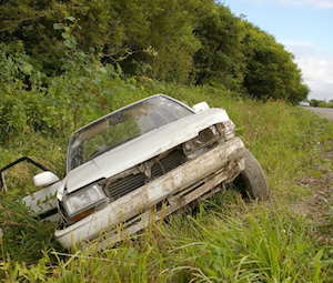 Car off the road