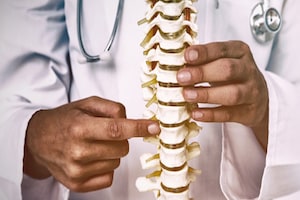 Doctor checking spine