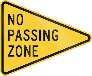No Passing Zone Warning