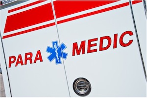 Paramedics and ambulance