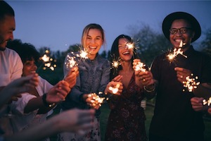 People with sparklers