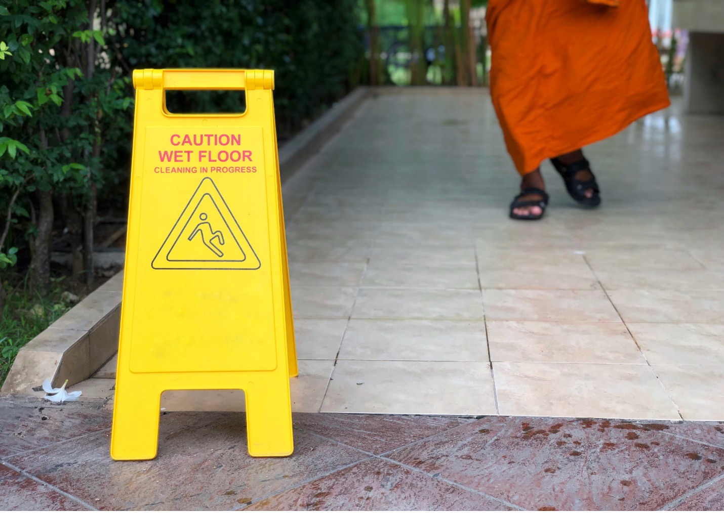 Slip and Fall Yellow Sign